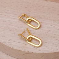 CZ U Link Earrings