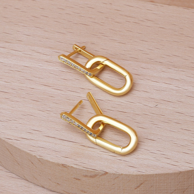 CZ U Link Earrings