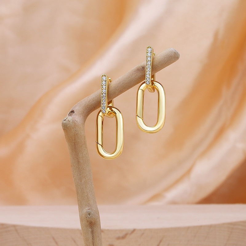 CZ U Link Earrings