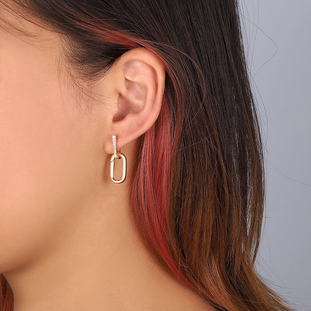 CZ U Link Earrings