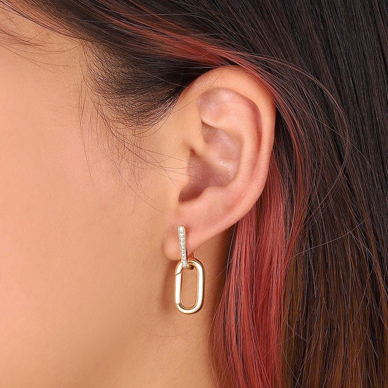 CZ U Link Earrings