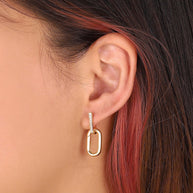CZ U Link Earrings