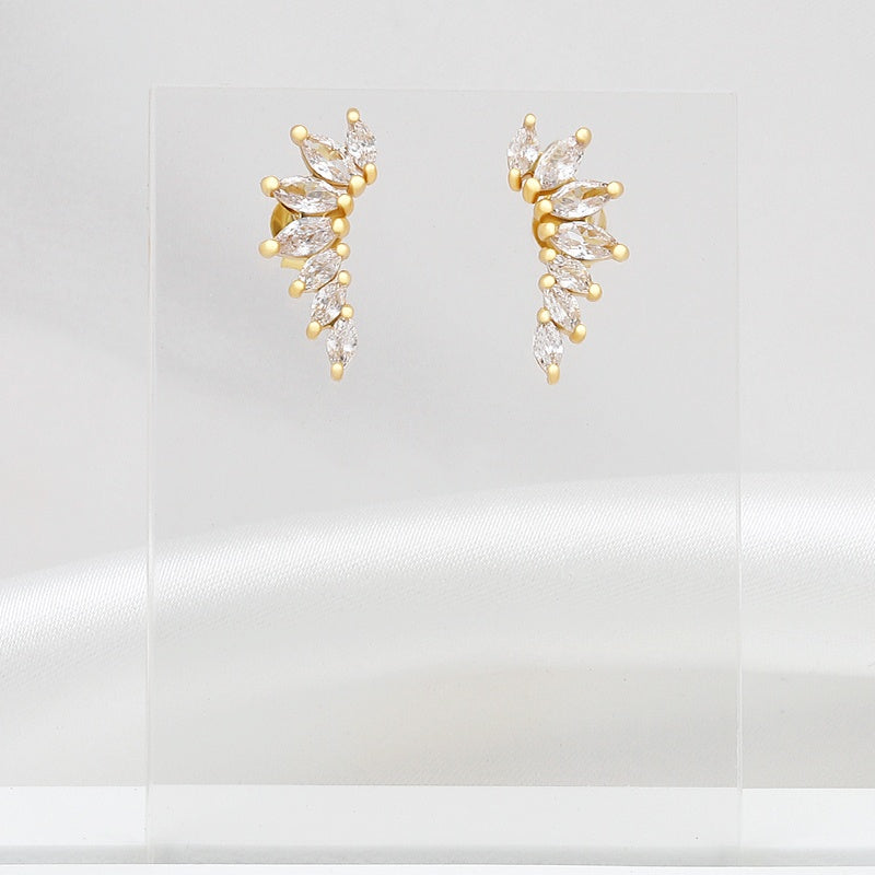 Glimmer Navette Stud Earring