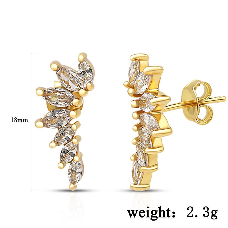 Glimmer Navette Stud Earring