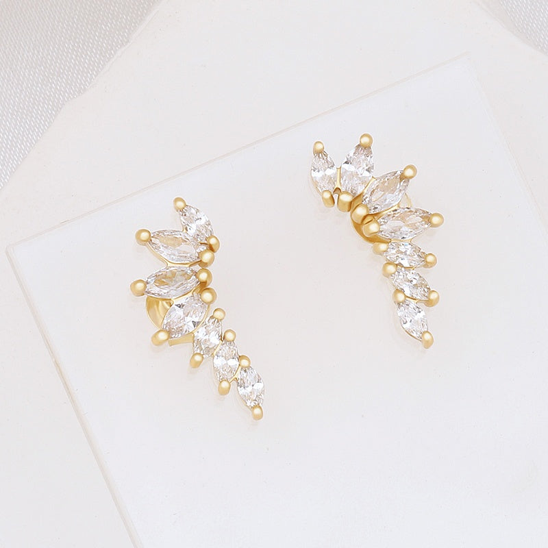 Glimmer Navette Stud Earring