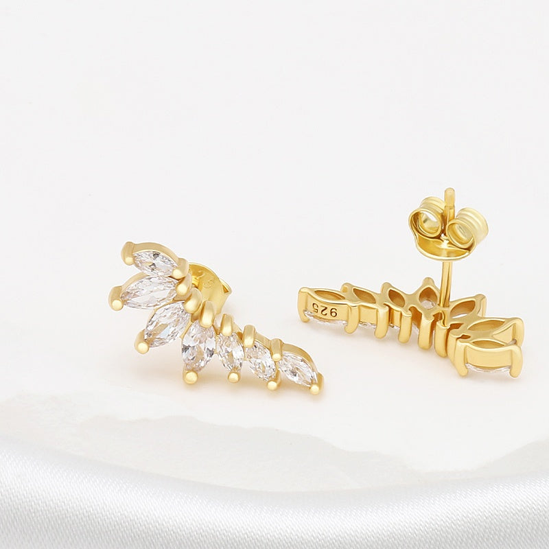 Glimmer Navette Stud Earring