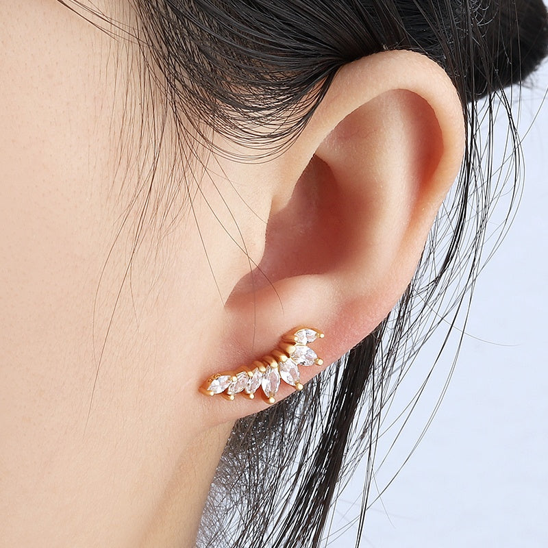 Glimmer Navette Stud Earring