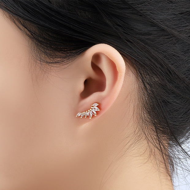 Glimmer Navette Stud Earring