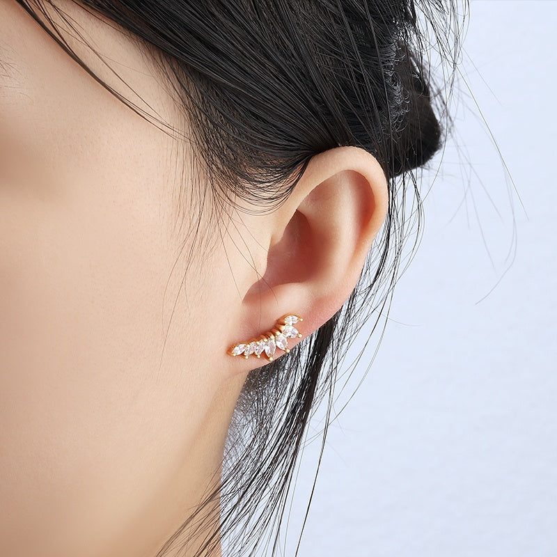 Glimmer Navette Stud Earring