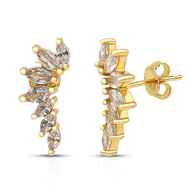 Glimmer Navette Stud Earring