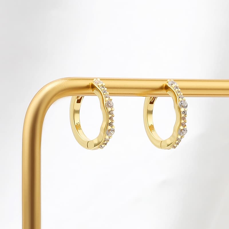 White CZ Hoop Earrings