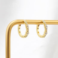 White CZ Hoop Earrings