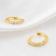 White CZ Hoop Earrings