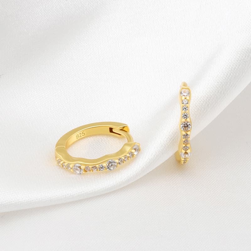 White CZ Hoop Earrings