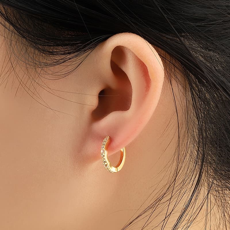 White CZ Hoop Earrings