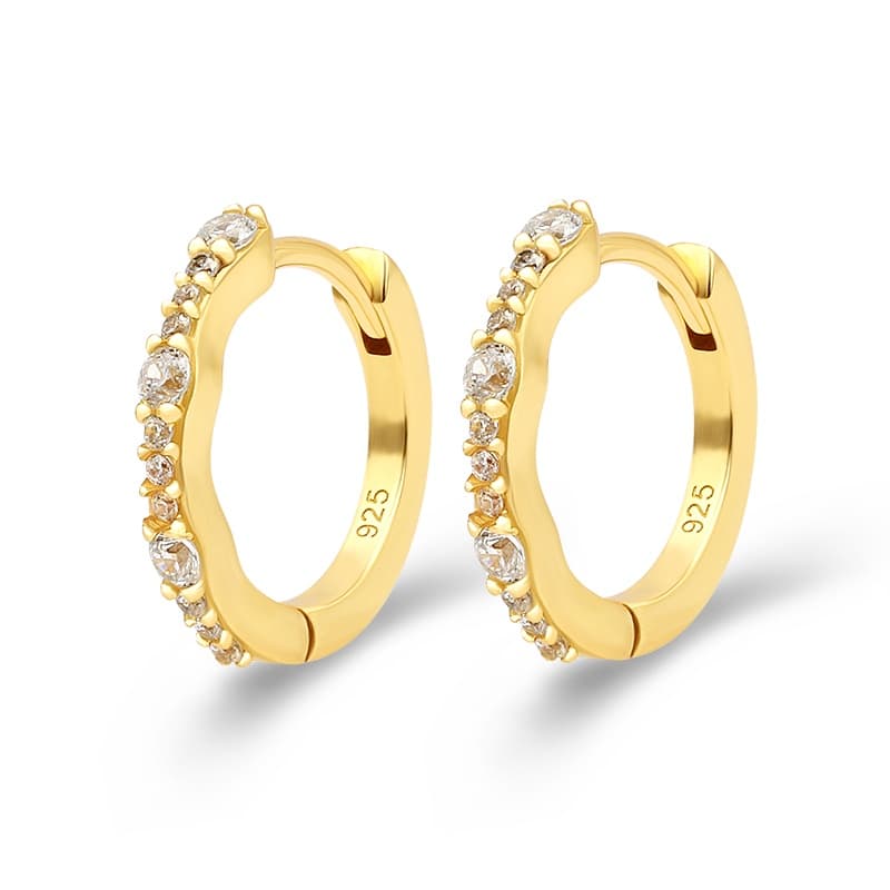 White CZ Hoop Earrings