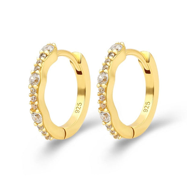 White CZ Hoop Earrings