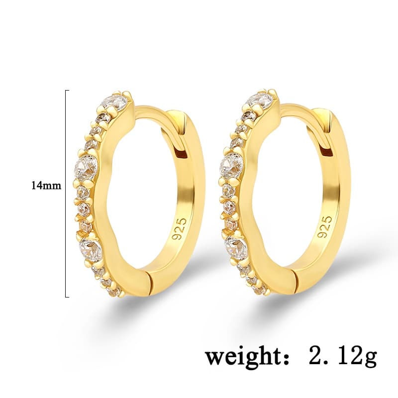 White CZ Hoop Earrings