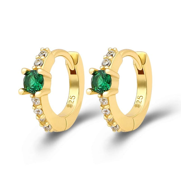 Green CZ Hoop Earrings SE00027