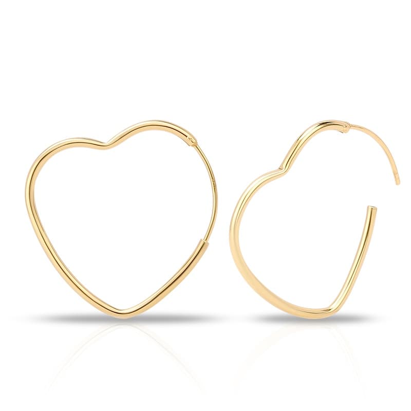 Heart Shaped Hoop Earrings