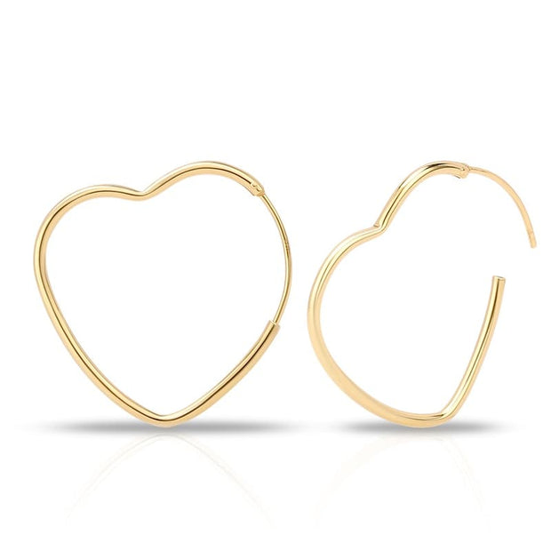 Heart Shaped Hoop Earrings
