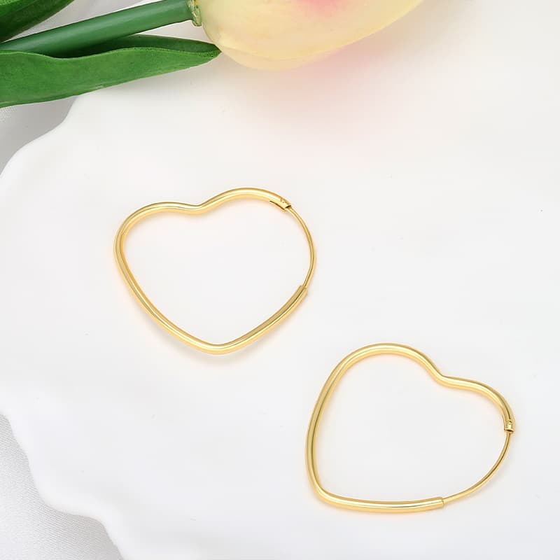 Heart Shaped Hoop Earrings