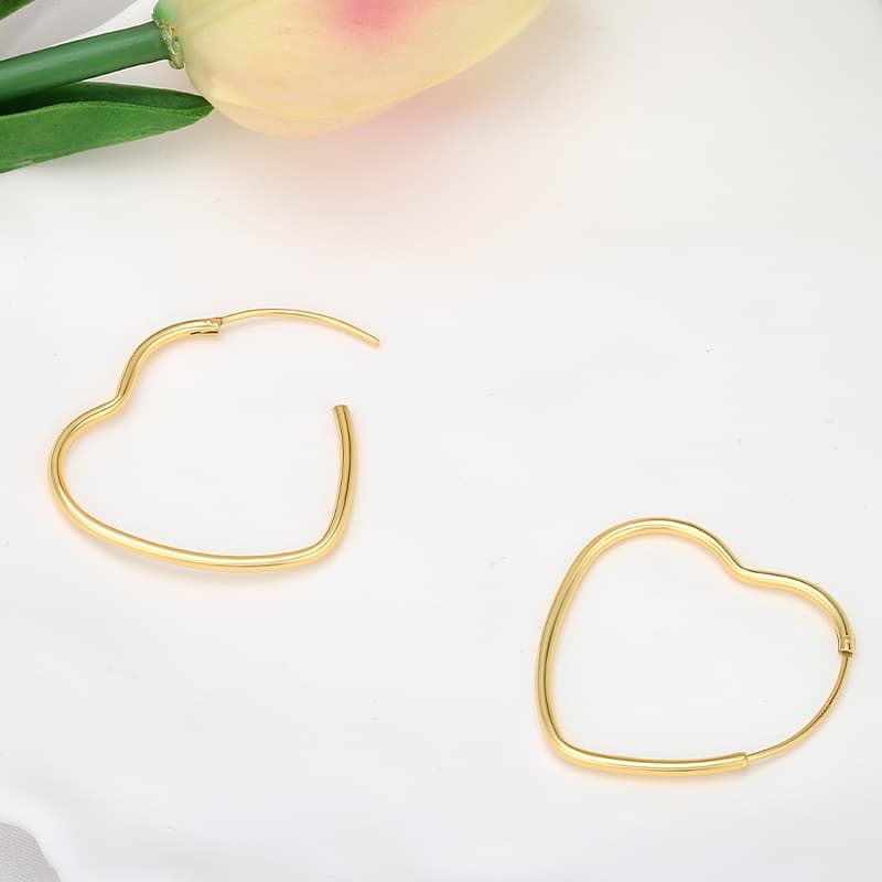 Heart Shaped Hoop Earrings