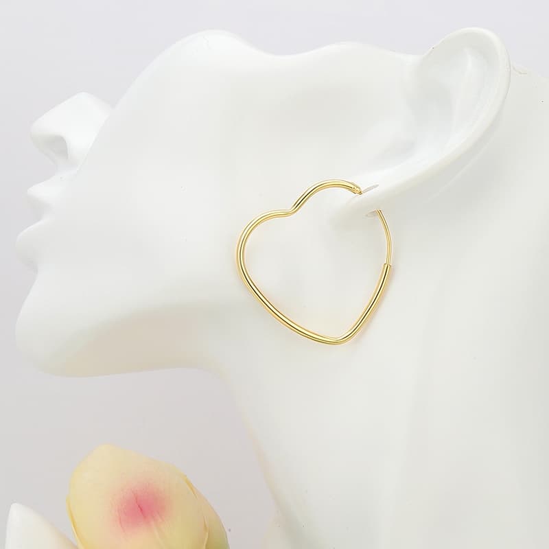 Heart Shaped Hoop Earrings