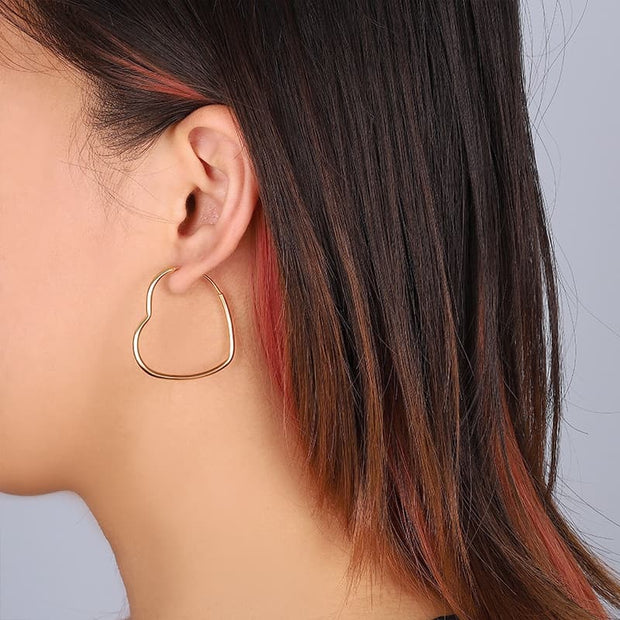 Heart Shaped Hoop Earrings