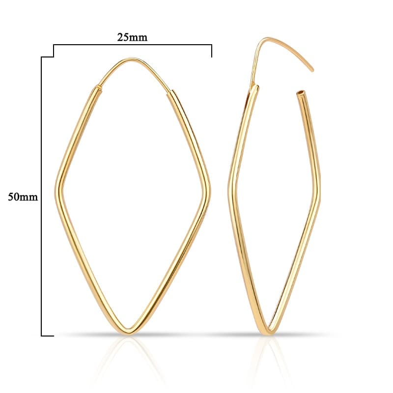 Diamond Shaped Hoops