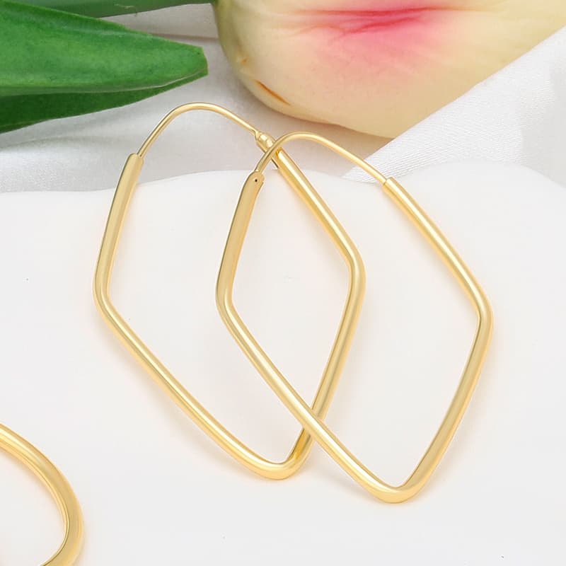 Diamond Shaped Hoops