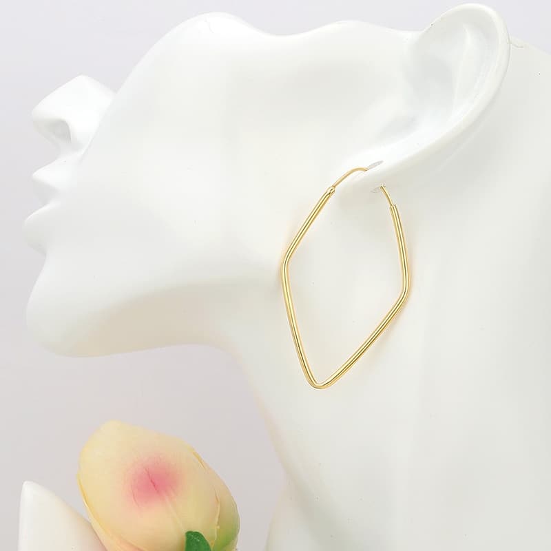 Diamond Shaped Hoops
