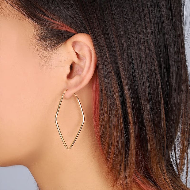 Diamond Shaped Hoops