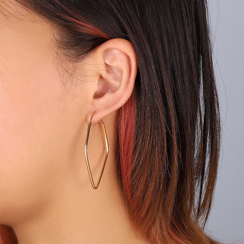 Diamond Shaped Hoops