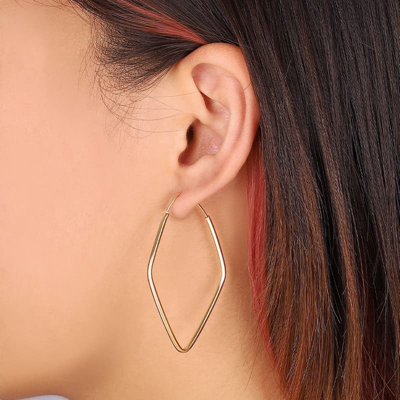 Diamond Shaped Hoops