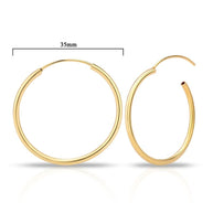 3.5cm Gold Plated Small Hoop Earrings