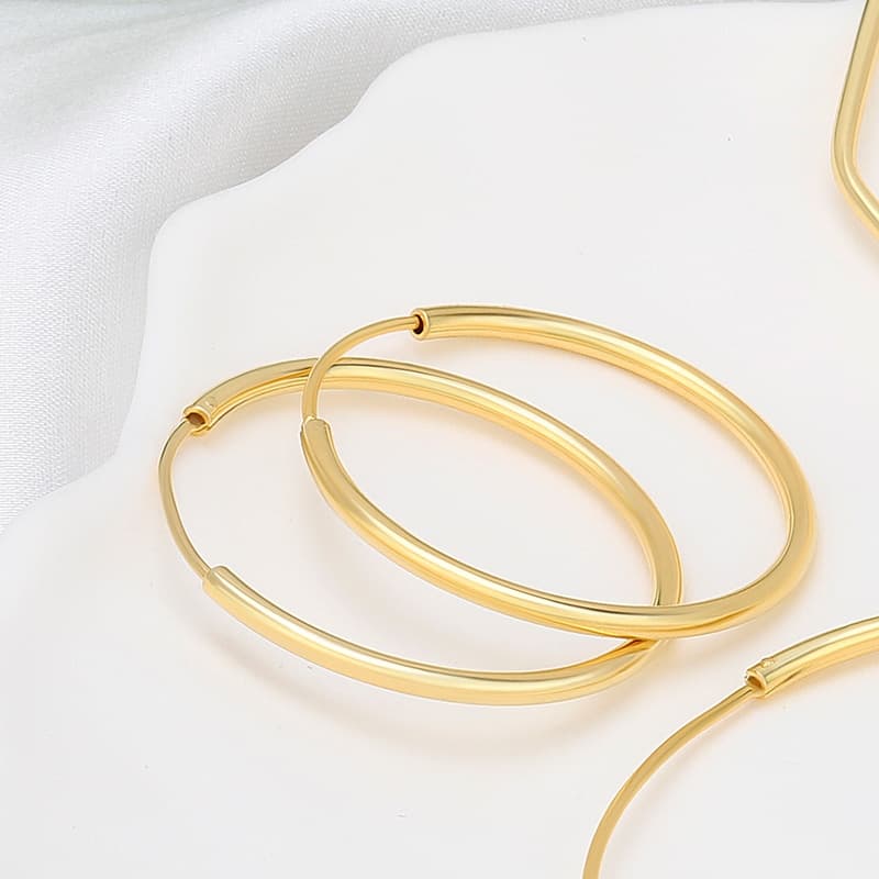 3.5cm Gold Plated Small Hoop Earrings