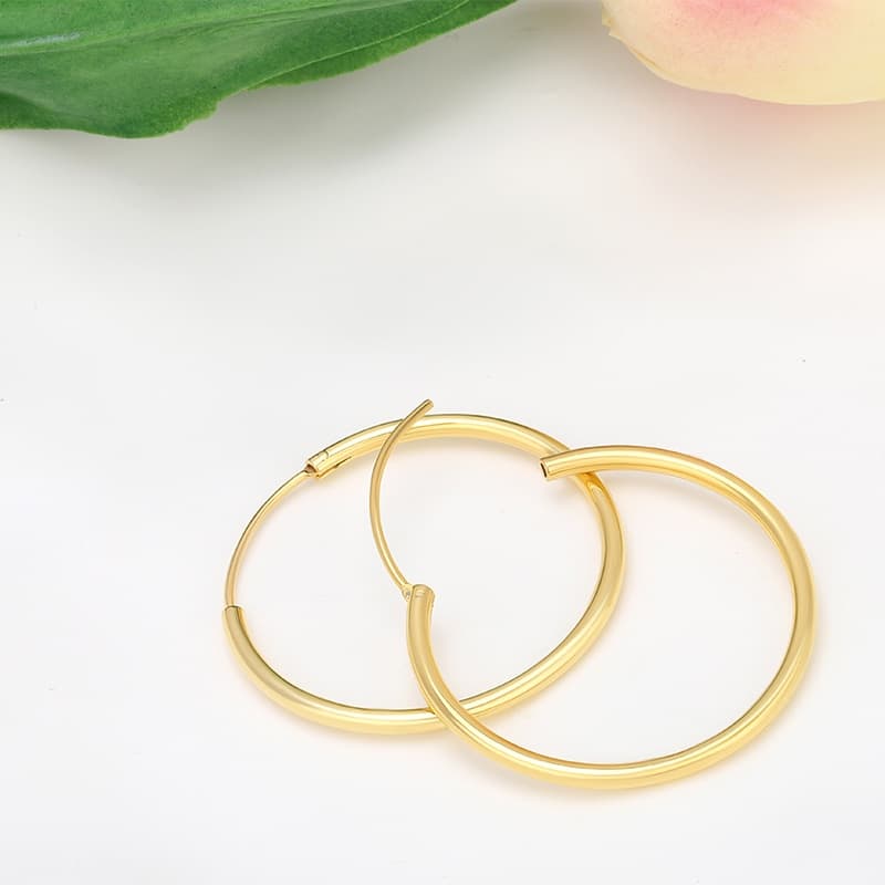 3.5cm Gold Plated Small Hoop Earrings
