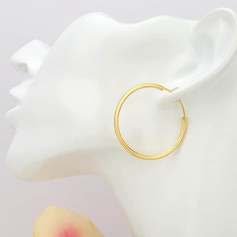 3.5cm Gold Plated Small Hoop Earrings