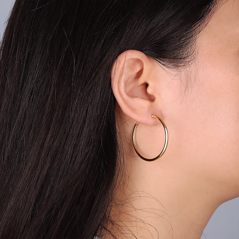 3.5cm Gold Plated Small Hoop Earrings