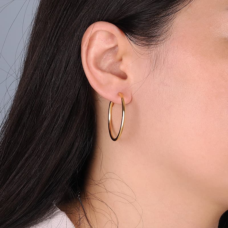 3.5cm Gold Plated Small Hoop Earrings
