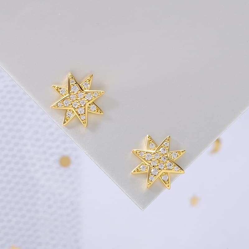Eight-pointed Star Stud Earring