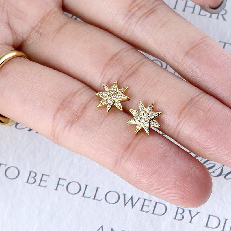 Eight-pointed Star Stud Earring