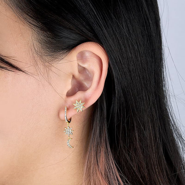 Eight-pointed Star Stud Earring