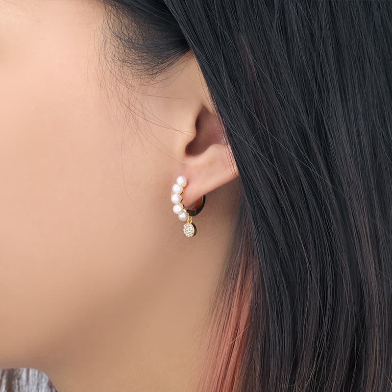 Pearl Dangle Earring Sterling Silver