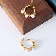 Pearl Hoop Earring Sterling Silver