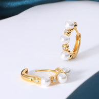 Pearl Hoop Earring Sterling Silver