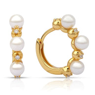 Pearl Hoop Earring Sterling Silver
