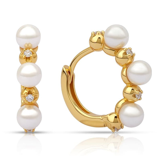 Pearl Hoop Earring Sterling Silver