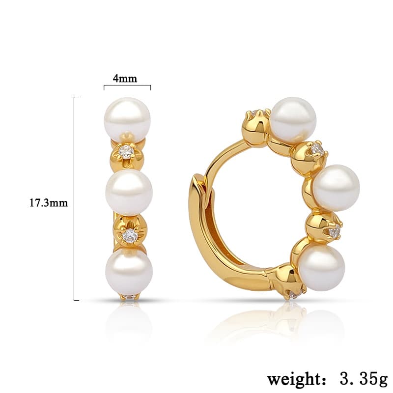 Pearl Hoop Earring Sterling Silver